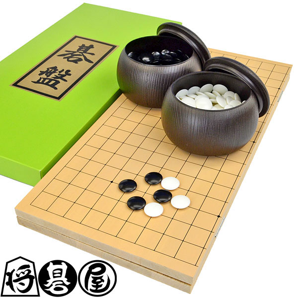 楽天市場】囲碁セット 新桂4寸足付碁盤セット(蛤碁石25号・木製碁笥栗