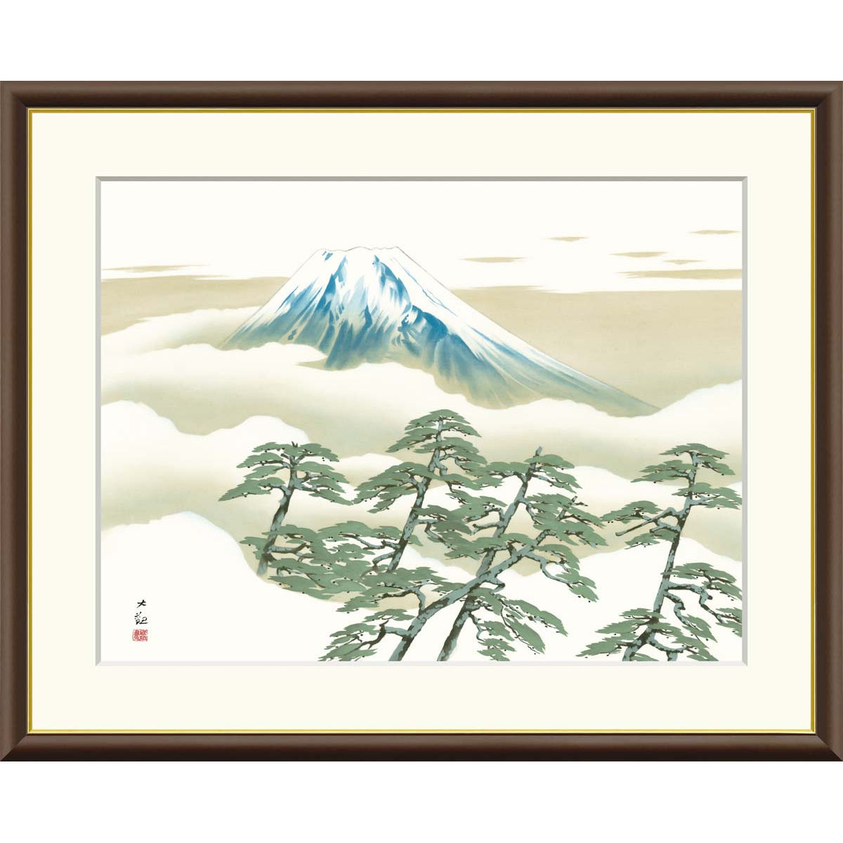 楽天市場】有名 画家 額入りアート 横山大観 「松に富士」 J2-005 F8