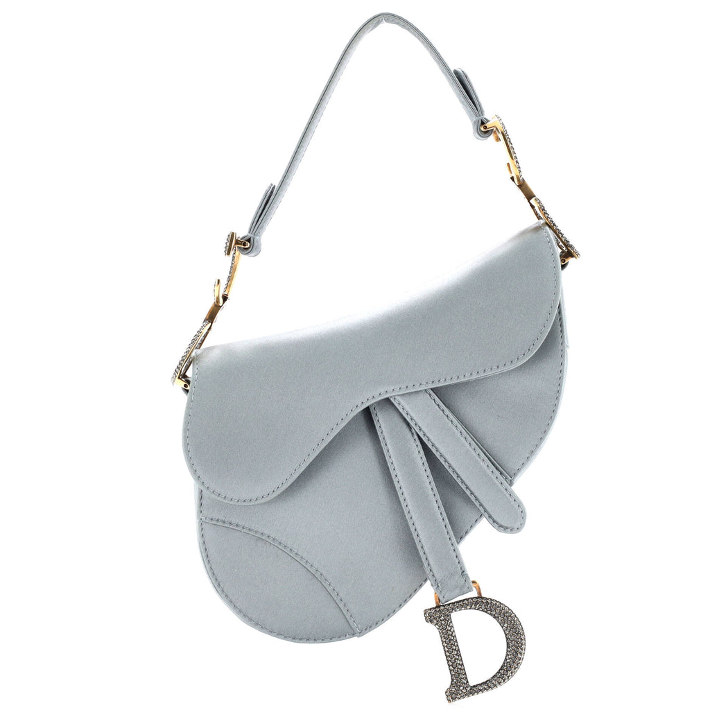 Christian Dior Saddle Handbag Satin with Crystals Mini 302695