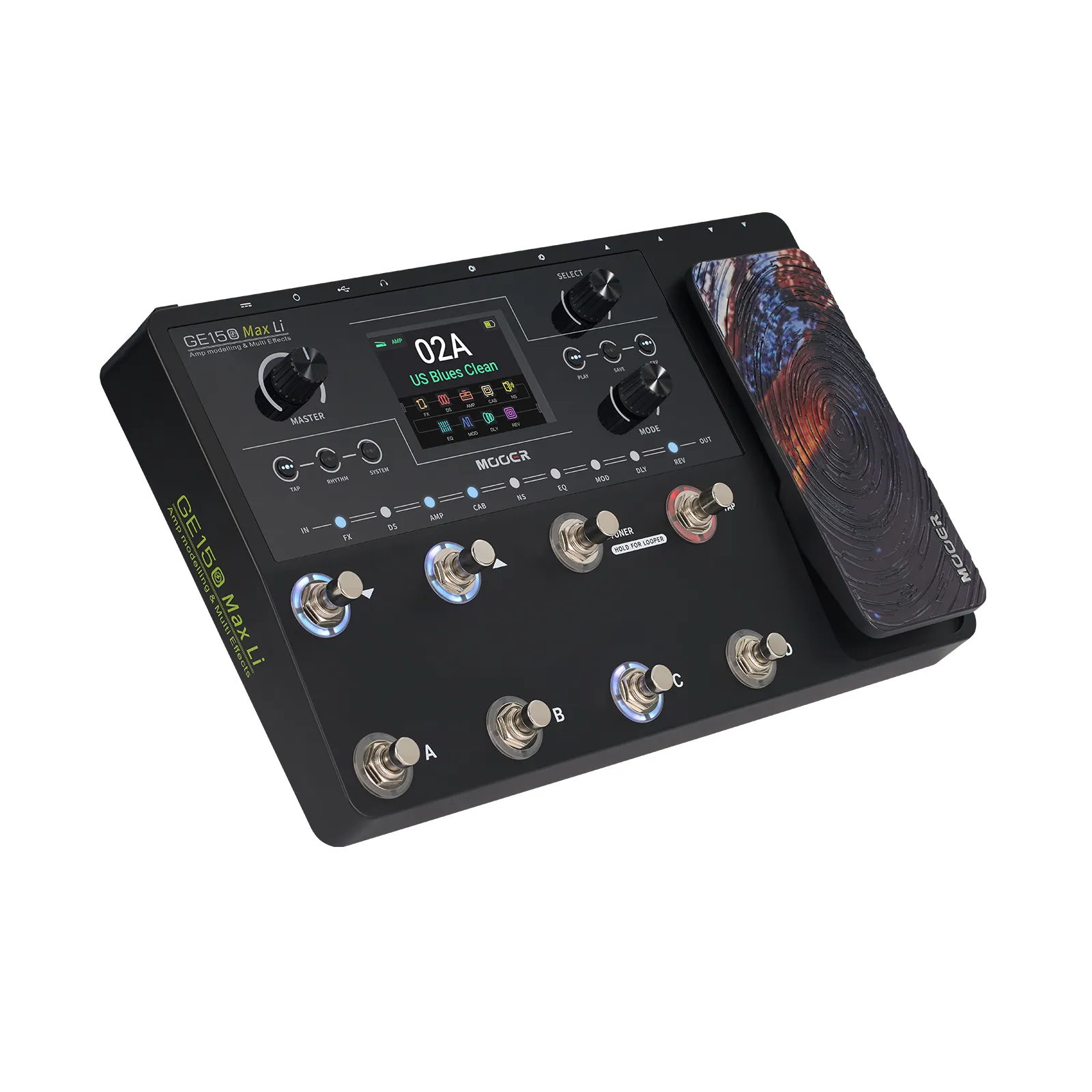 Mooer GE150 Max LI Multi Effects Pedal, w. Battery