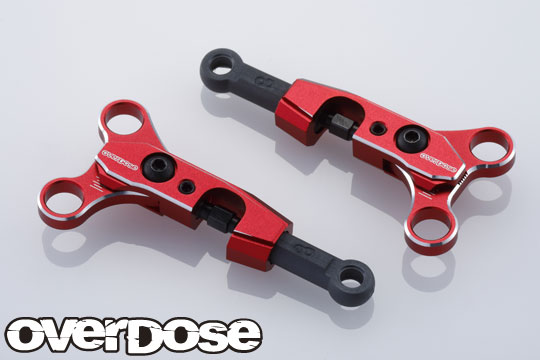 アジャスタブルアルミフロントアッパーアームセット(For OD/レッド