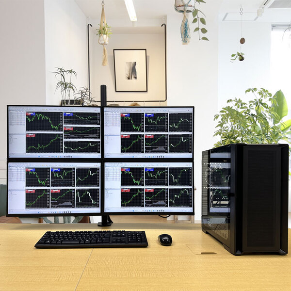 トレーディングPC4 FX 株 デイトレ 仮想通貨 22型×4画面マルチモニタ