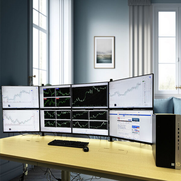 トレーディングPC FX 株 デイトレ 仮想通貨 8画面マルチモニタ