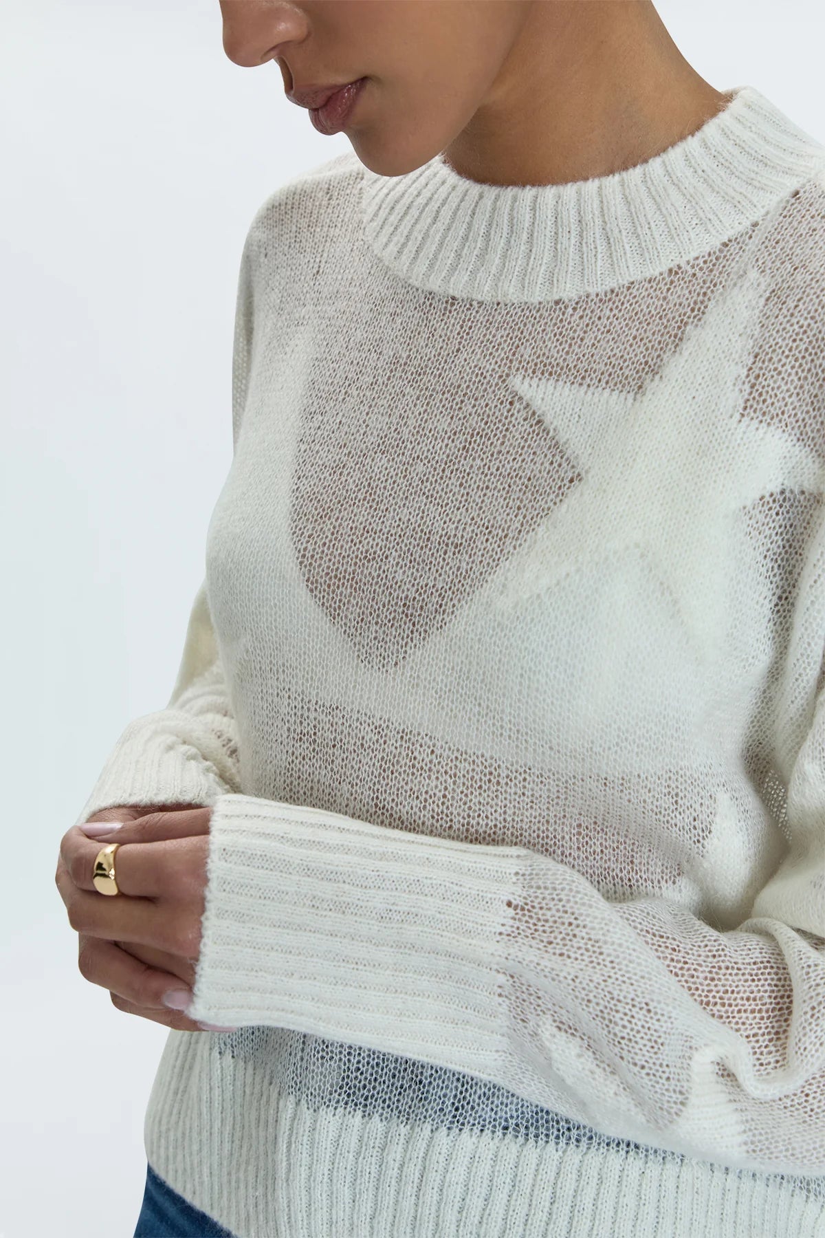 Joslyn Sheer Sweater Ivory Star - FINAL SALE