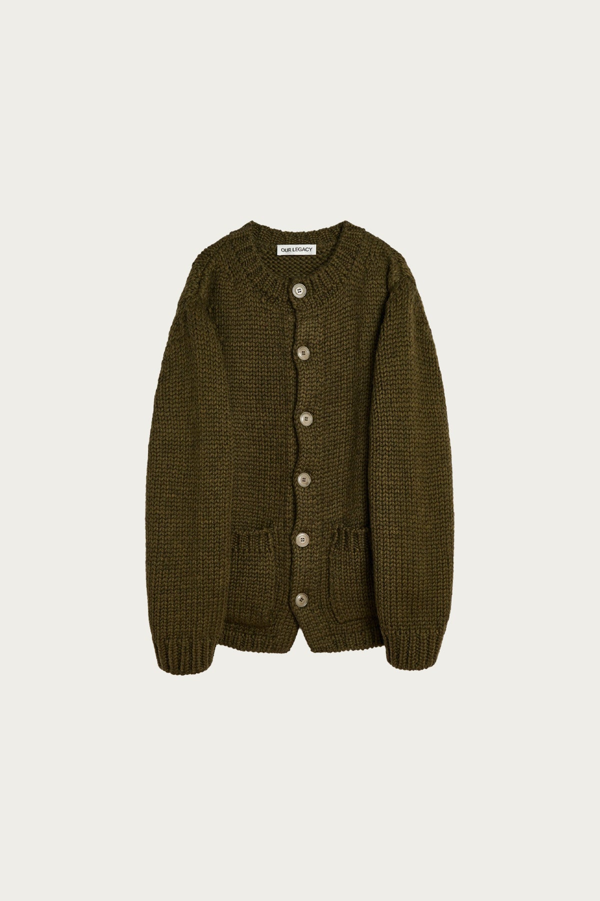 Our Legacy Over Cardigan | Olive Mega Alpaca Wool | Canoe Club