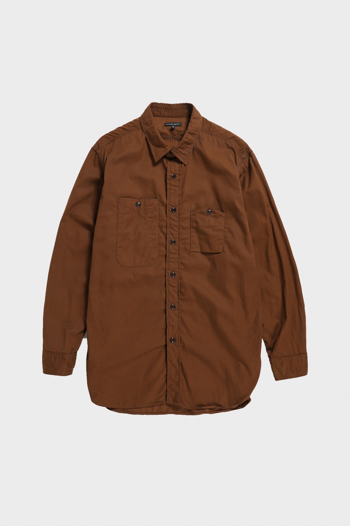 Engineered Garments Work Shirt | Brown Cotton Micro Sanded Twill