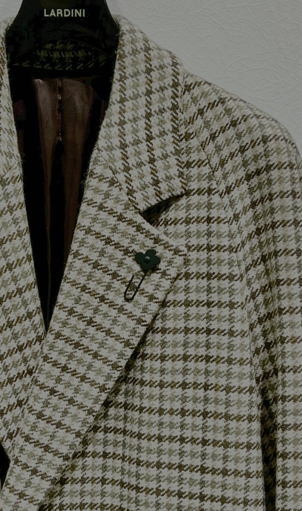 LARDINI》ウールカシミヤ ガンクラブチェックコート | ラルディーニ