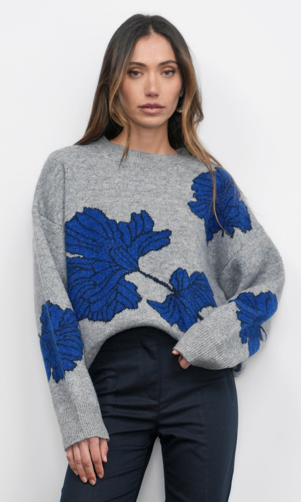 Bennett Intarsia Flower Sweater | Greylin Collection