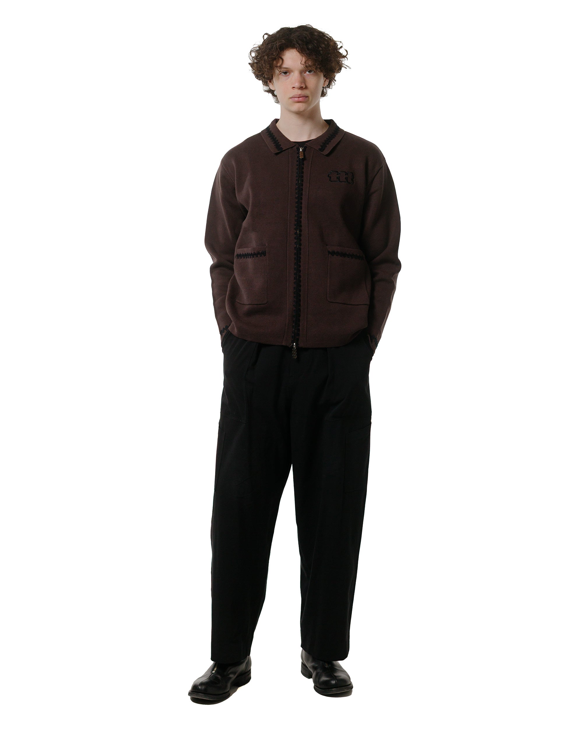 TTT MSW Knit Polo Cardigan Brown