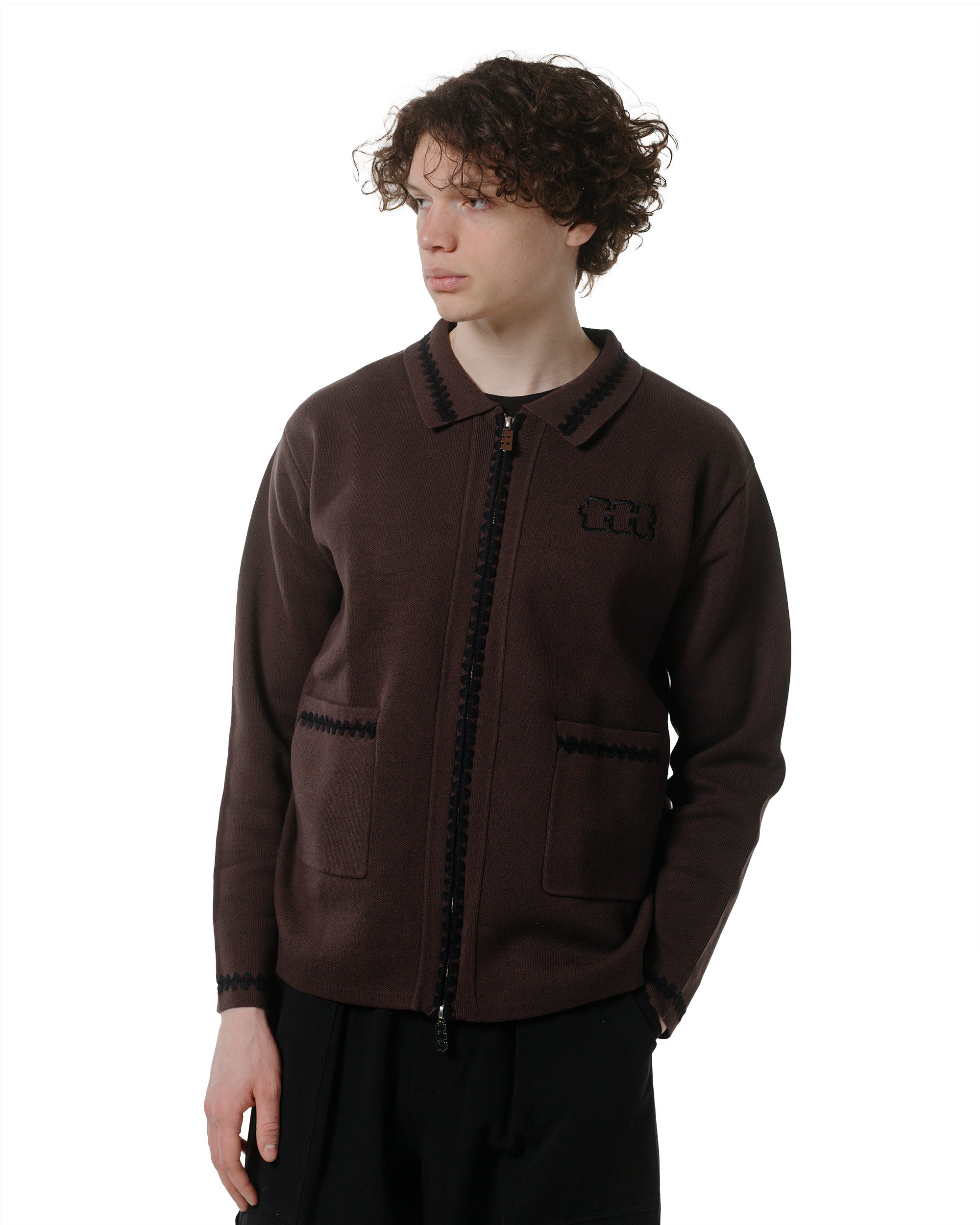 TTT MSW Knit Polo Cardigan Brown