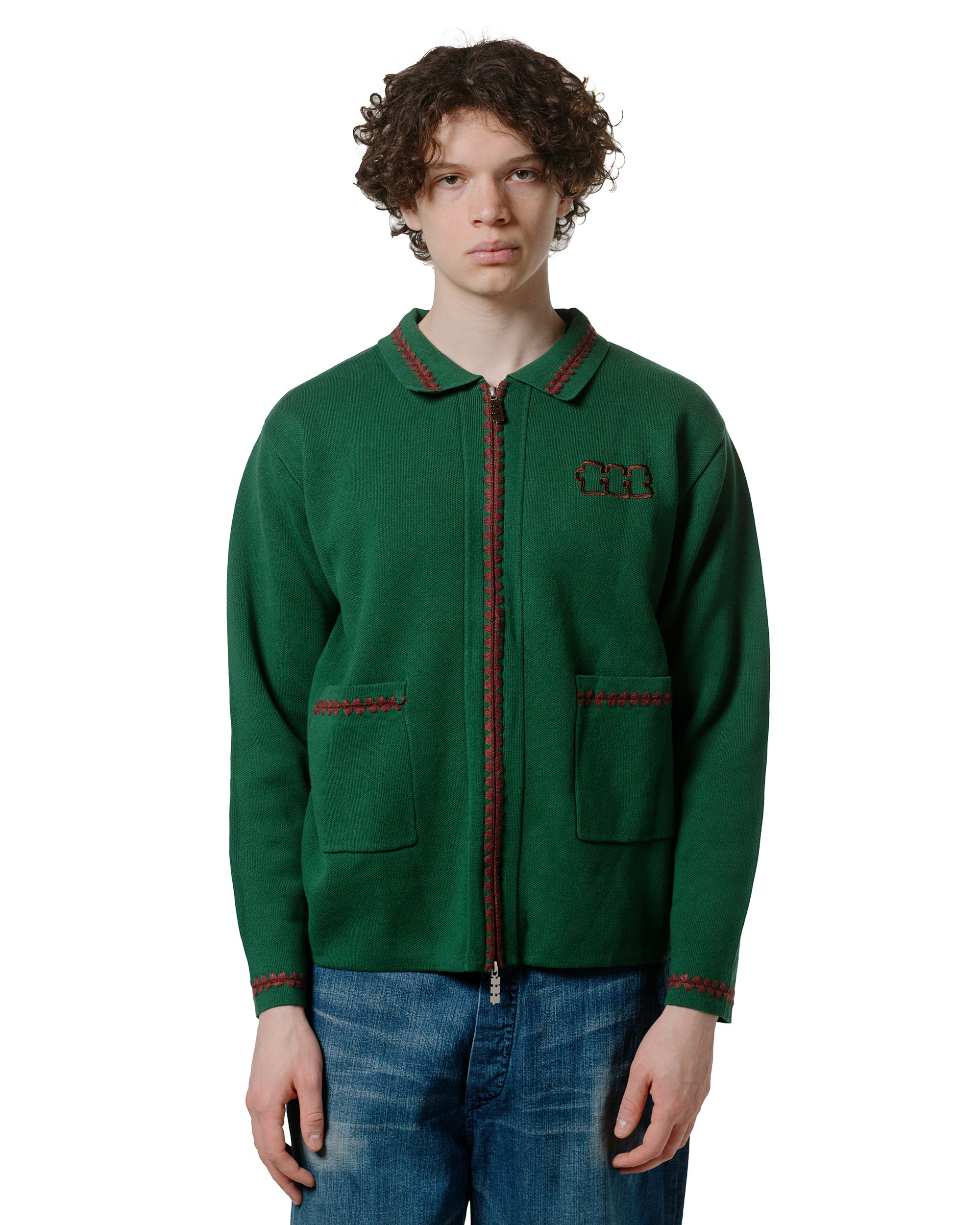 TTT MSW Knit Polo Cardigan Green