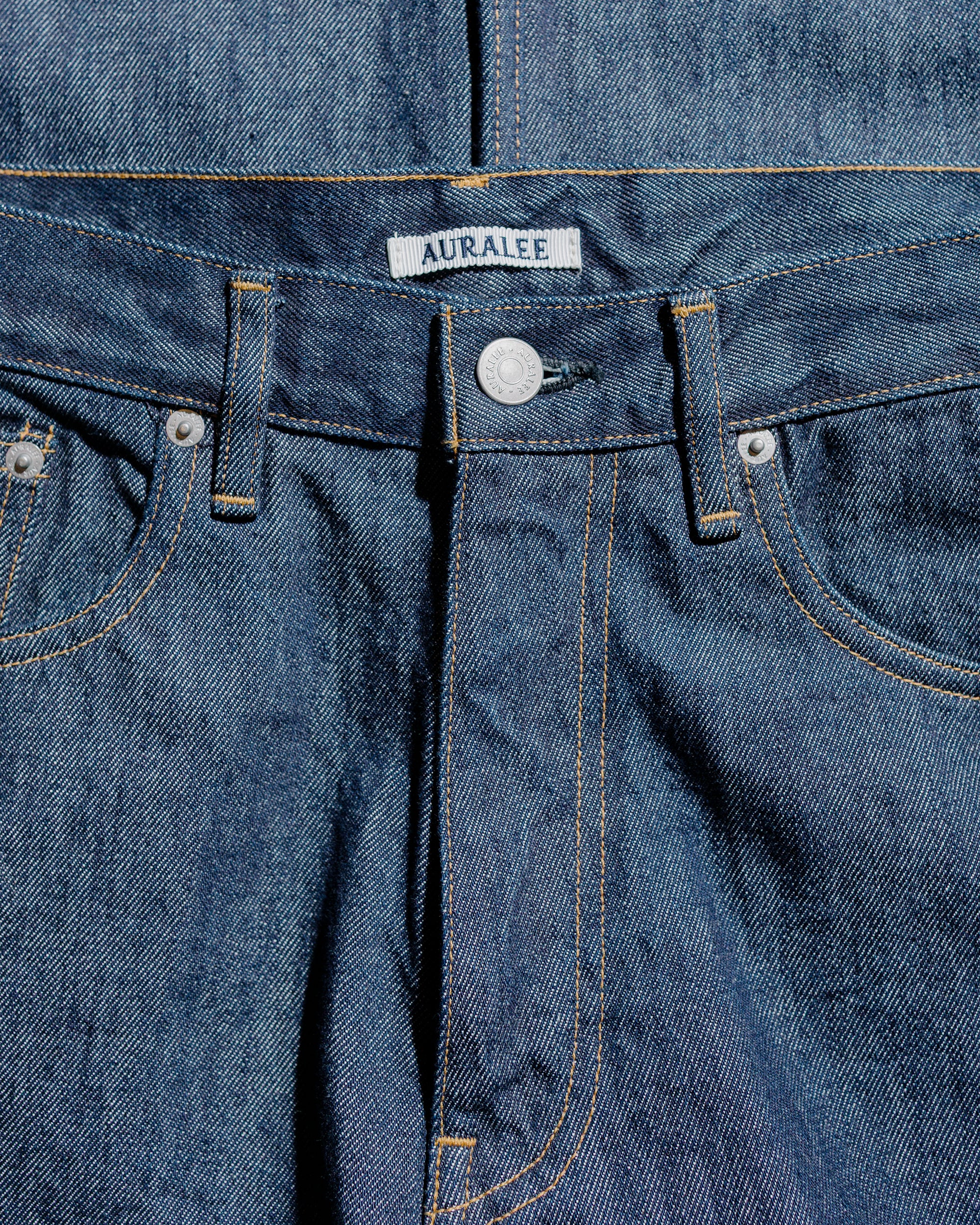 Auralee Hard Twist Denim 5P Pants Indigo