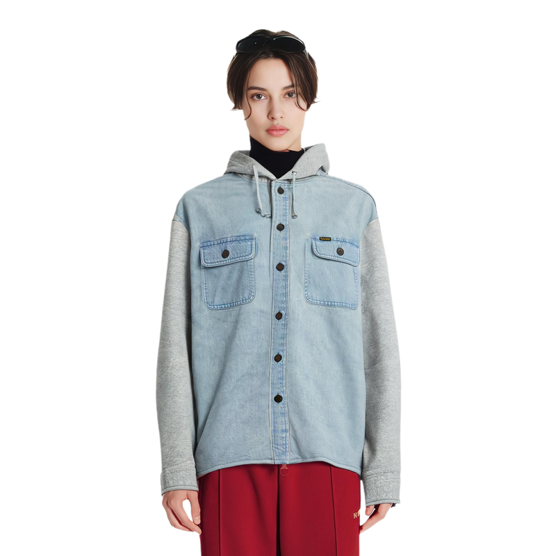 代購】Supreme Fleece Hooded Denim Shirt