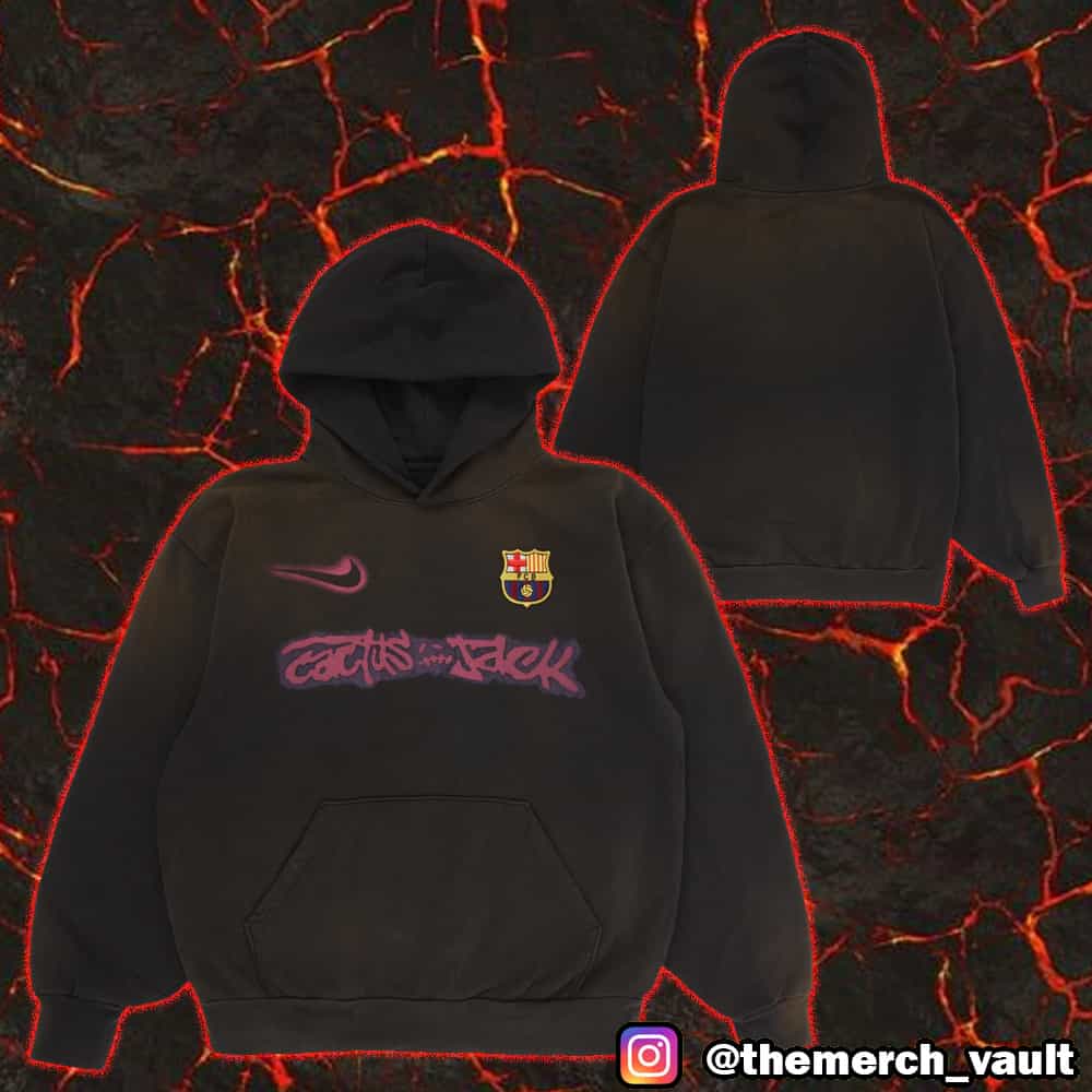 Travis Scott Cactus Jack x Nike Swoosh x FC Barcelona Spray Logo