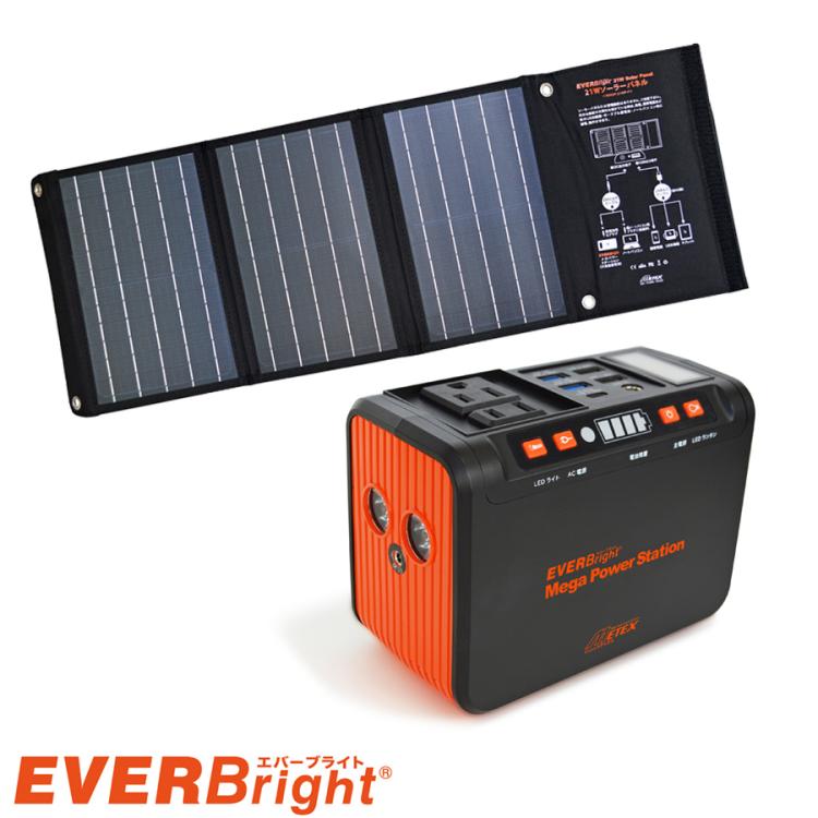 エバーブライト® メガパワーステーション+21Wソーラーパネル／24,000