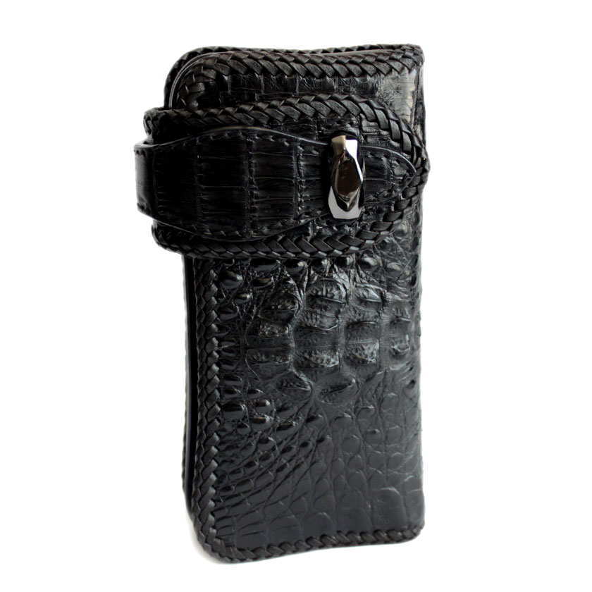 カイマンクラウン ワニ革 長財布 バイカーズウォレット/レッドアイ