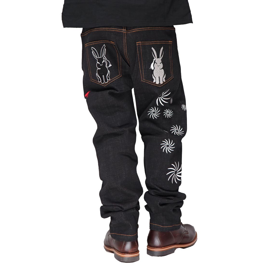 黒菟華 kurotoka 和柄 ジーンズ デニム メンズ 兎 うさぎ ジャンボ菟