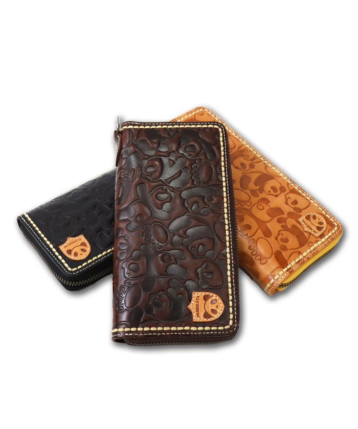 パンディエスタ PANDIESTA レザー ロング ウォレット 型押総柄