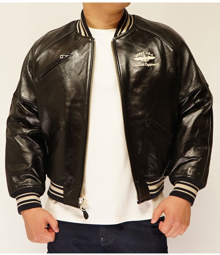 AVIREX（アヴィレックス） バーシティ 羊革 ラムレザー ジャケット