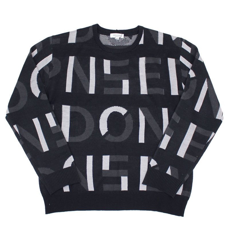 ゴルフウェア メンズ ゴルフニット セーター トップス 総柄 ロゴ 文字