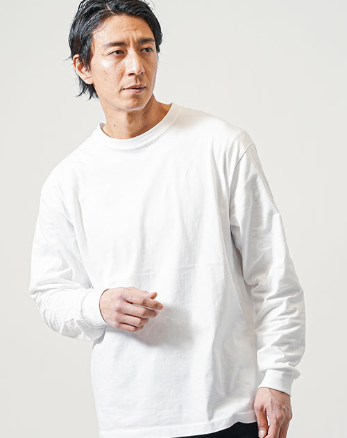 ジャケt 長袖 tシャツ メンズ 厚手 ロンt 白tシャツ ロングティー