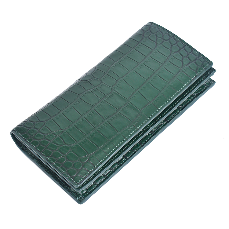 長財布 メンズ クロコダイル 一枚革 無双 センター取り 目地染め ワニ