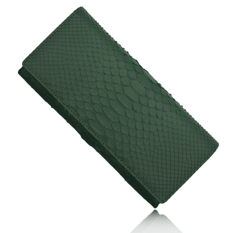 MGSABLE 長財布 パイソン 蛇革 財布 ヘビ革 メンズ 札入れ 本革 かぶせ