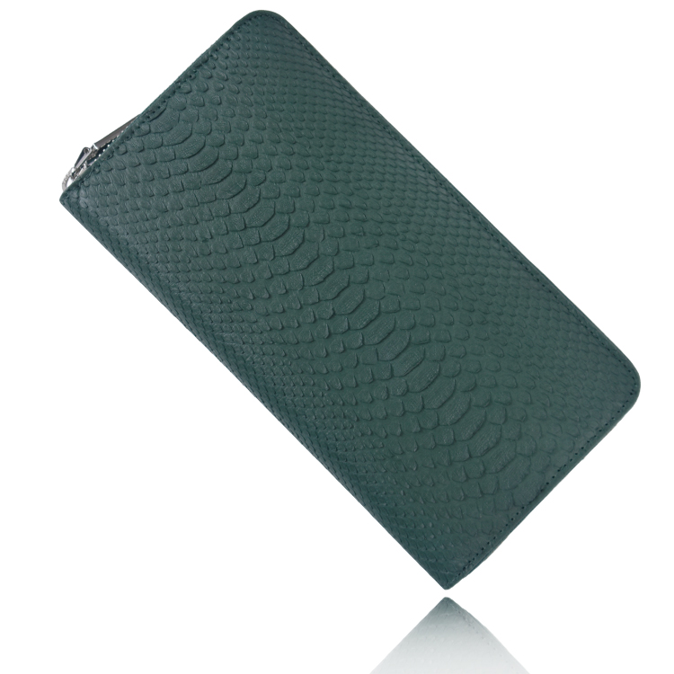 パイソン 長財布 メンズ レディース 蛇革 ラウンドファスナー 本革