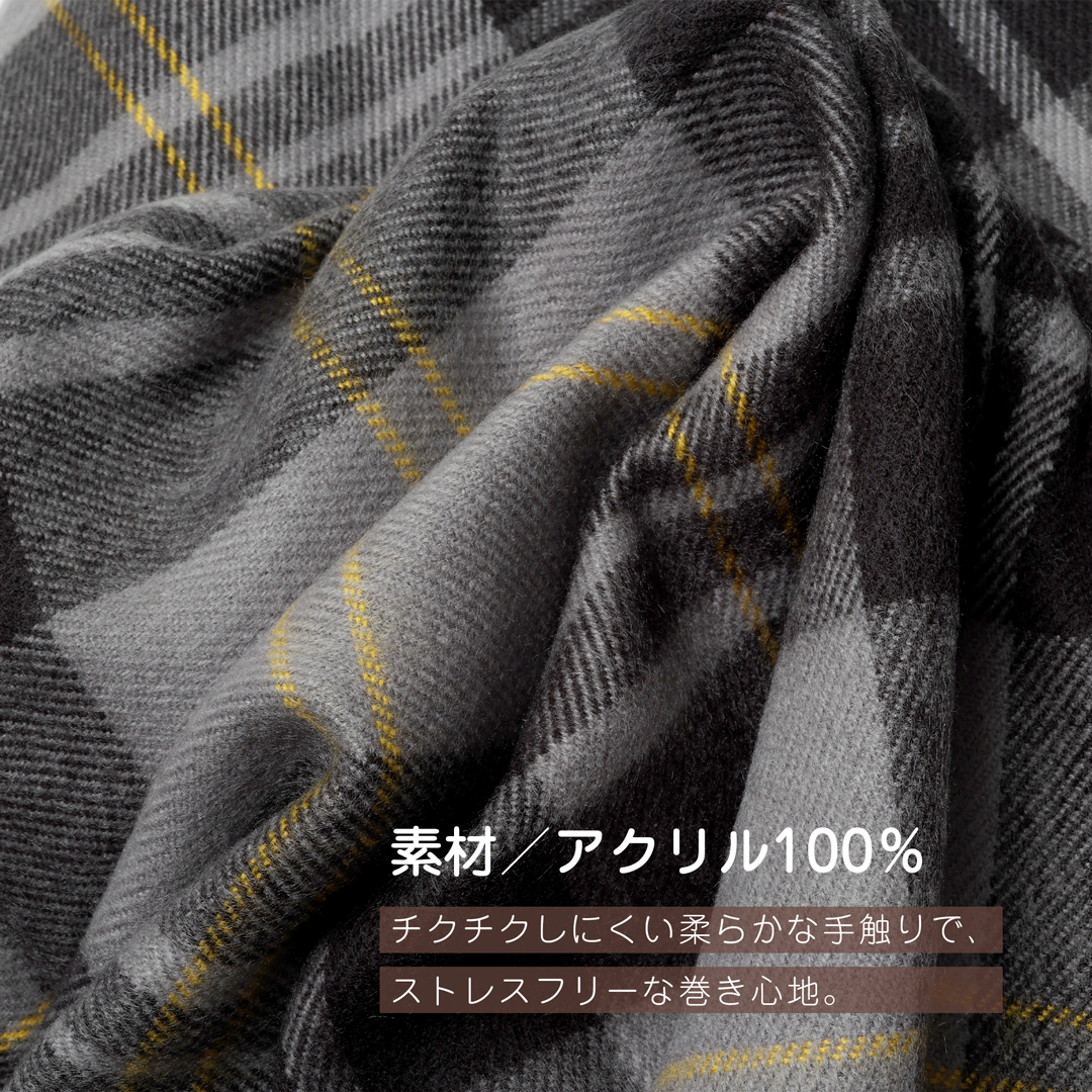 ポンチョ ストール チェック フード付き 大判 ケープ レディース