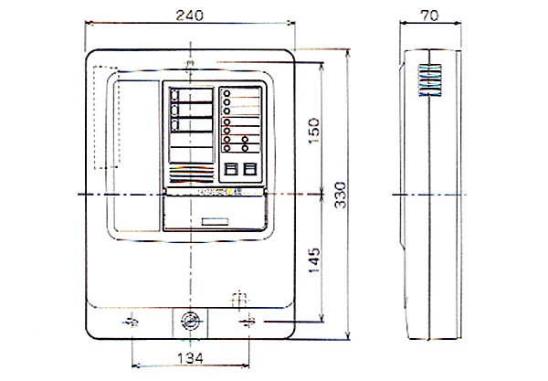 NITTAN 【2PK1-3L】受信機 P型2級（蓄積式） 3回線 壁掛型 露出