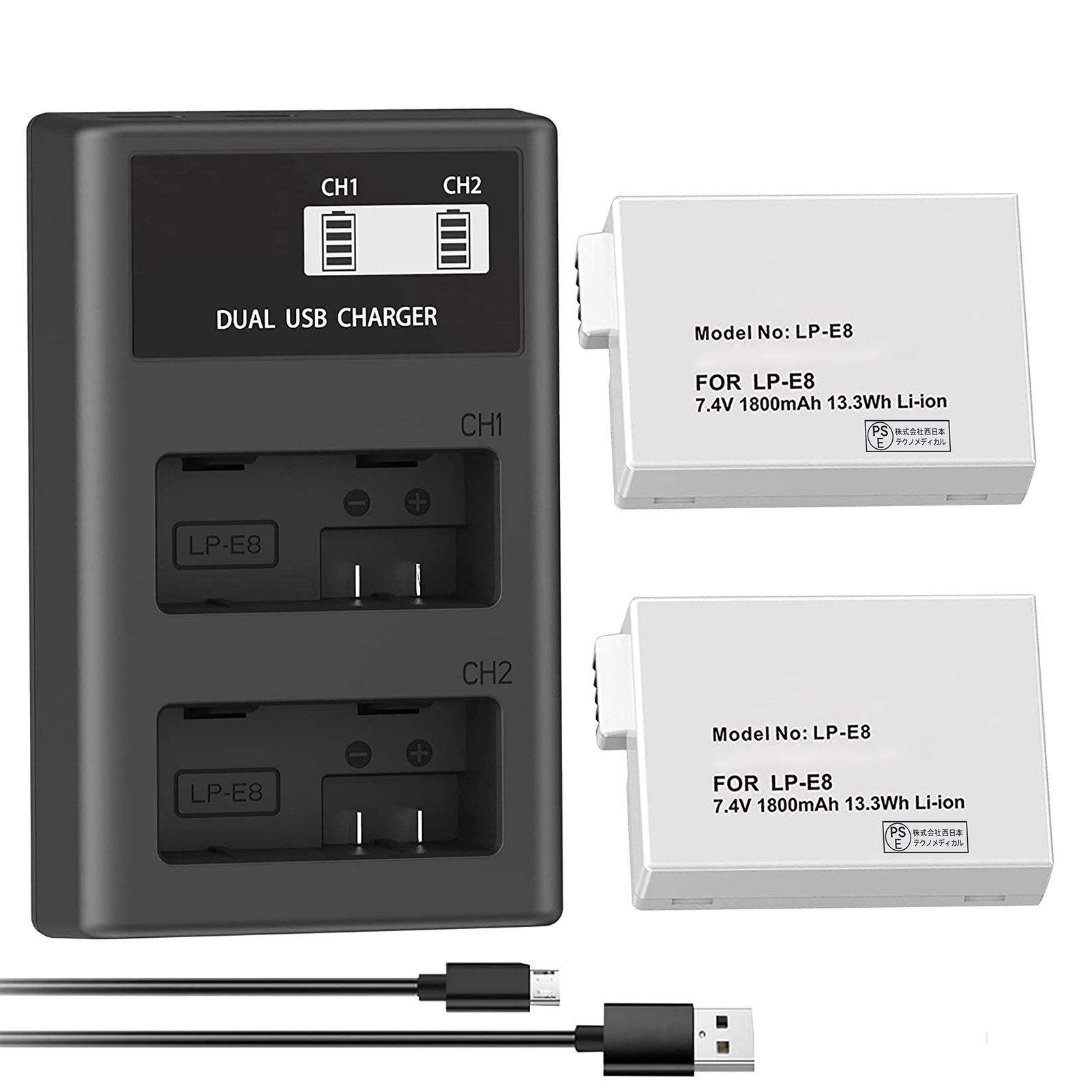 新品 Canon EOS Kiss X5 互換バッテリー【1800mAh 7.4V】 1年保証