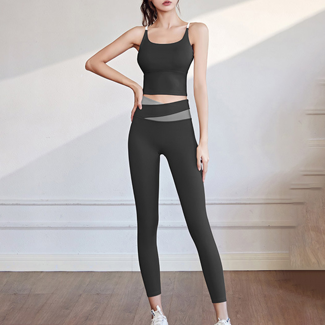 HYS SHOP ヨガウェア 上下セット レディース ブラトップ レギンス 2点