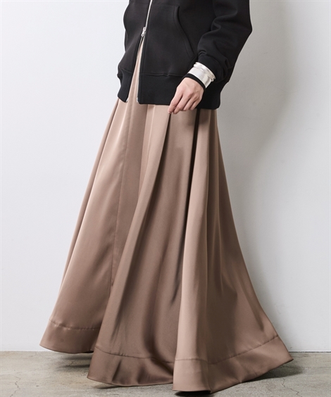 ニッセン（nissen） ロングスカート レディース サテンフレア マキシ