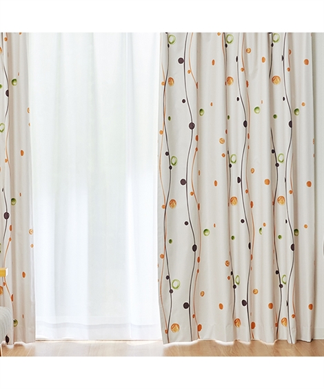 ニッセン（nissen） カーテン レース セット 水玉柄遮熱・防音・99.99