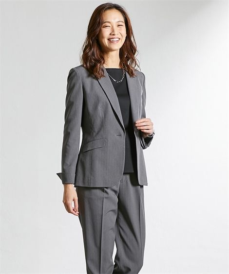 ニッセン（nissen） パンツスーツ レディース 洗える ストレッチ 9分丈