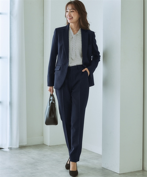 ニッセン（nissen） スーツ パンツ レディース 洗えるウール調9分丈