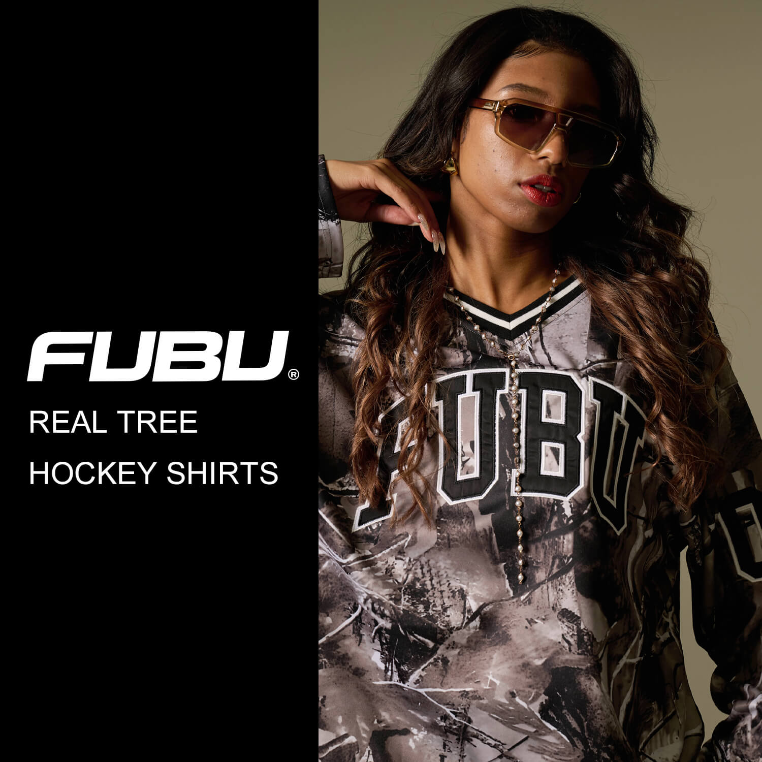 FUBU（フブ） シャツ メンズ 長袖 ゲームシャツ ホッケーシャツ 春 秋