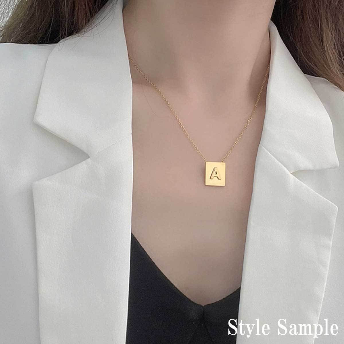 ネックレス レディース アルファベットネックレス プレートイニシャル
