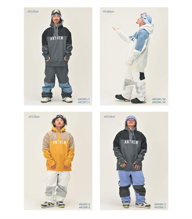 ○ 23-24 ANTHEM SHOULDER PATCH HOODIE FOG BLUE AN2305 アンセム