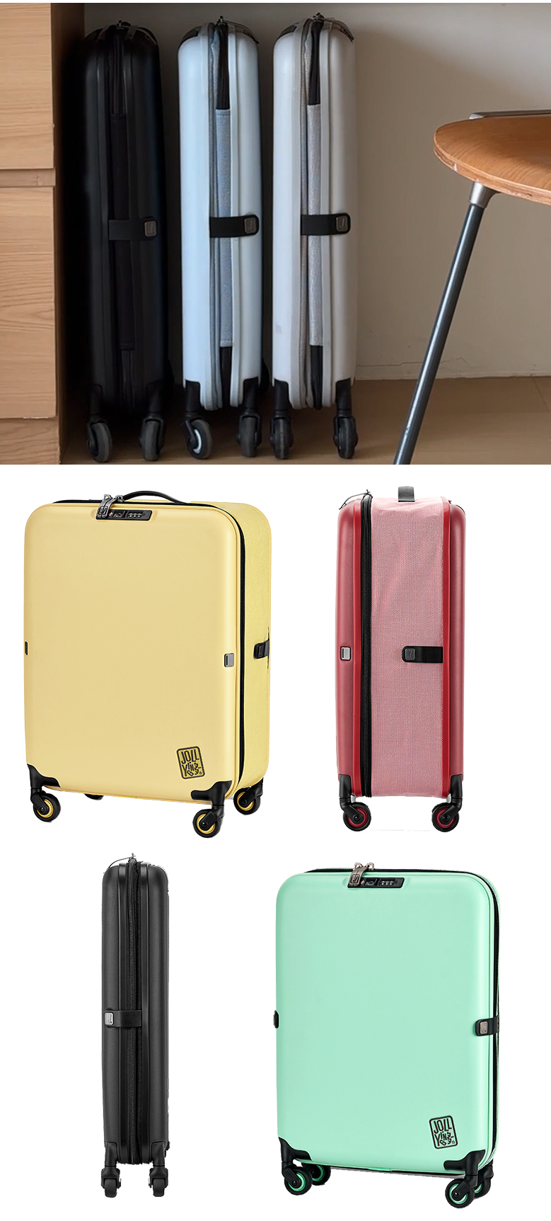 JOLLYING スーツケース 折り畳み キャリーケース 機内持ち込み 機内