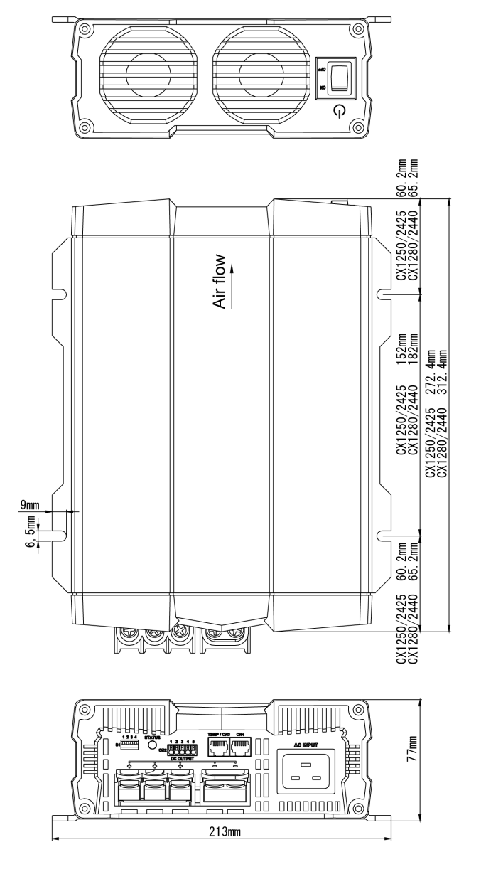 COTEK CX1250 最大出力電流50A 出力電圧12V 高性能充電器 3段階充電