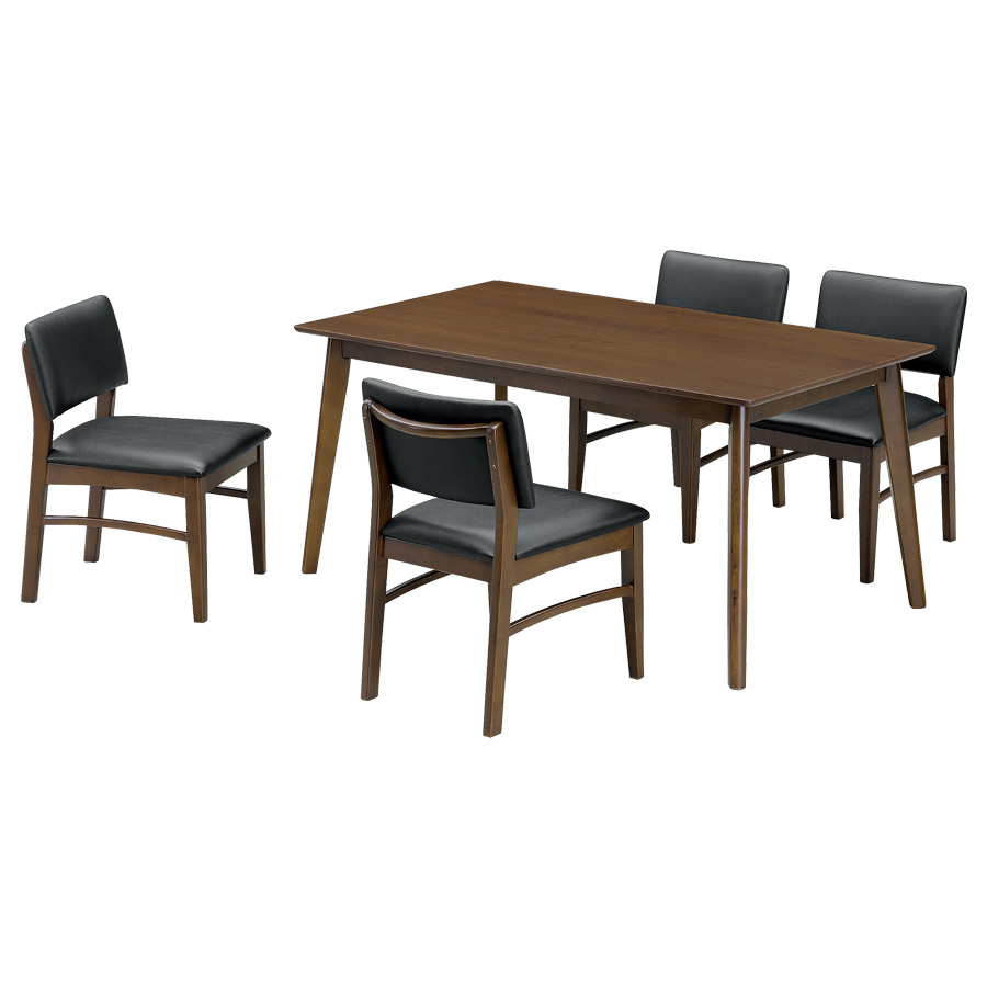 ダイニングテーブルセット 4人 150cm 北欧 ブラウン ナチュラル 5点