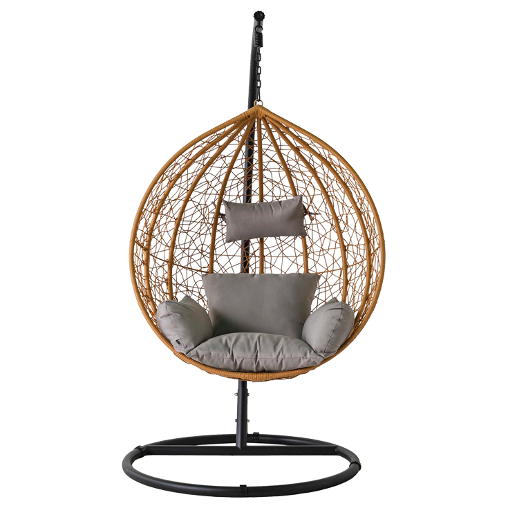 ハンギングチェア 吊り下げ たまご型 1人掛け ハンモックチェア 屋外