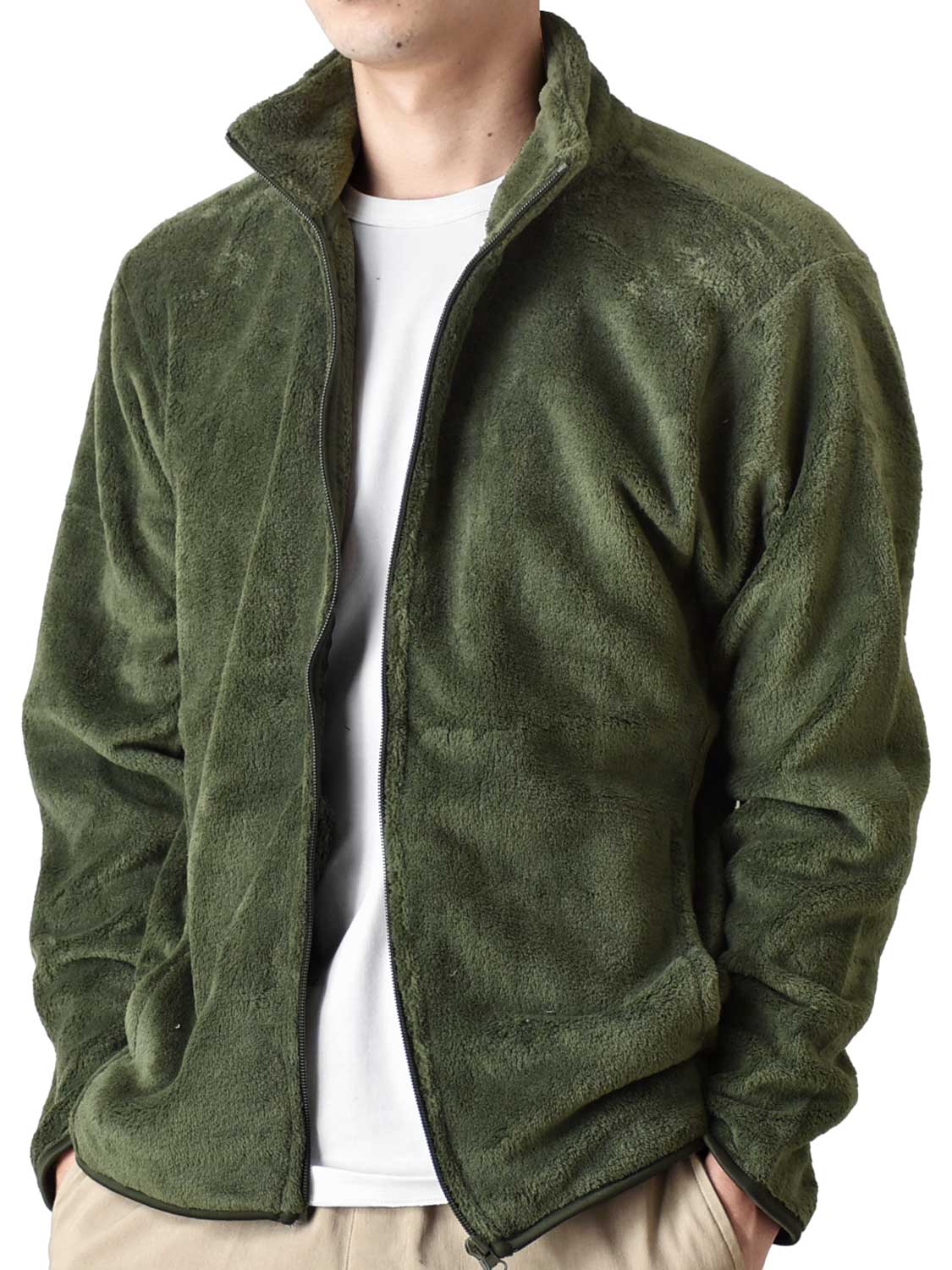 あったか 裏起毛 フリース ジャケット メンズ ストレッチ フルジップ
