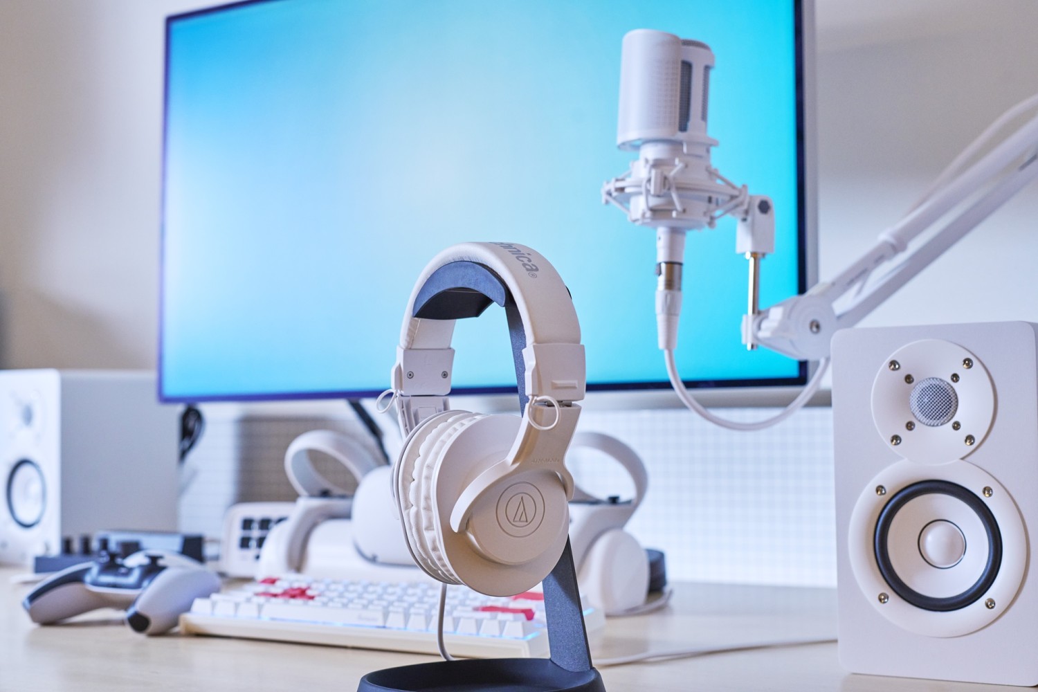 オーディオテクニカ（audio-technica） AT2020 CWH ATH-M20x WH セット