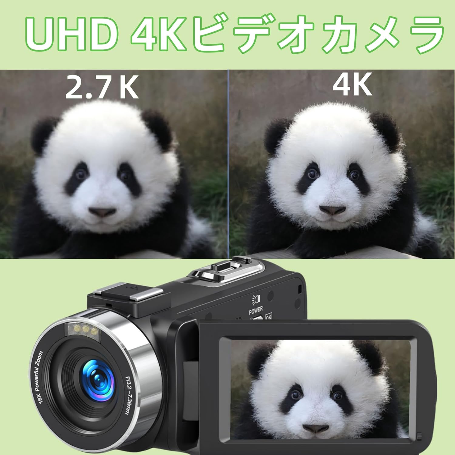 ビデオカメラ デジタルカメラ 4K30FPS 48MP 18Xデジタルズーム IR