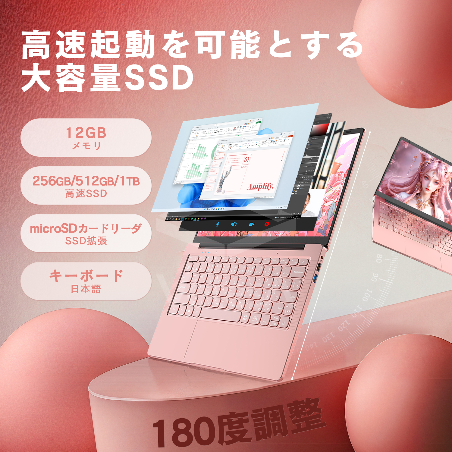 VETESA 新品 ノートパソコン 14インチ Celeron N3450 メモリ12GB