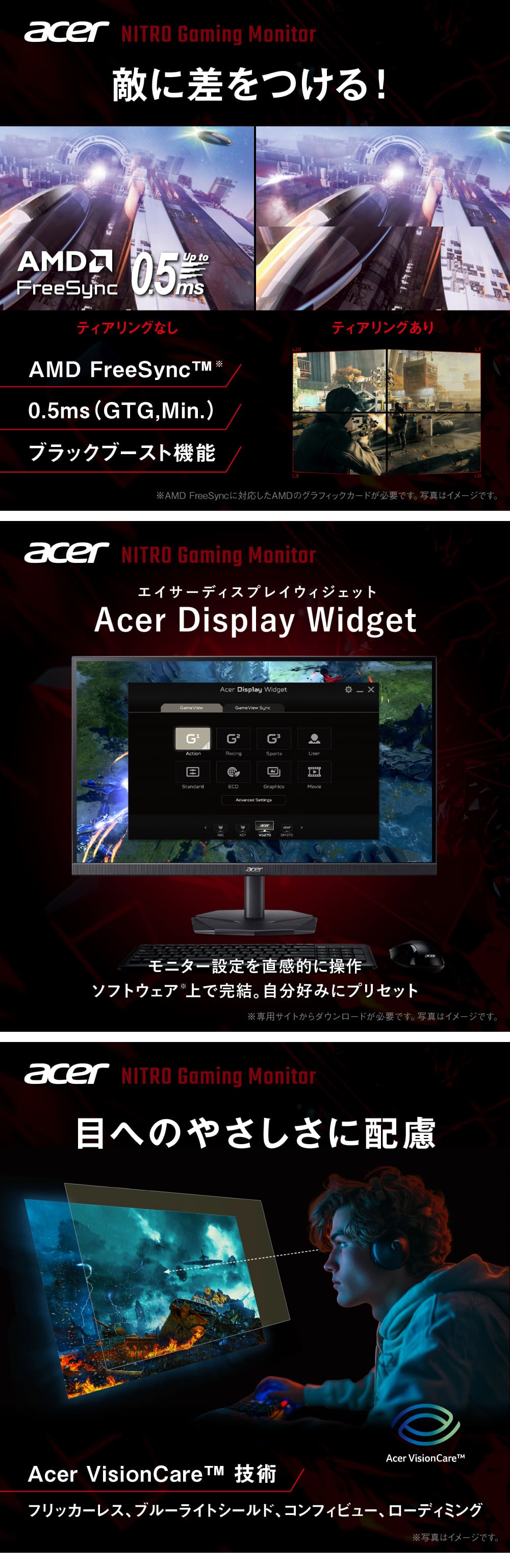 acer（エイサー） ゲーミングモニター Nitro 27インチ IPS 可変