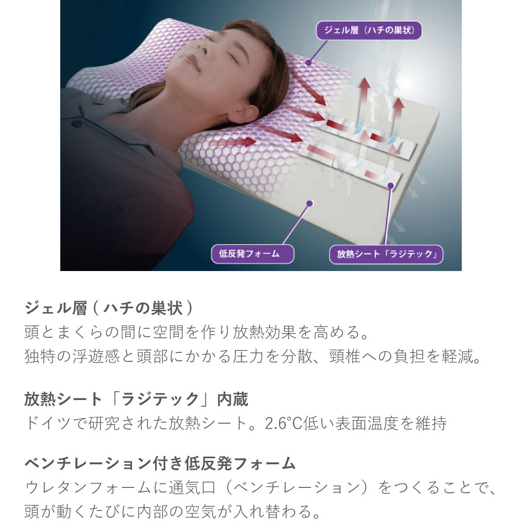 フランスベッド 快眠枕 ズカンピロー 専用カバー付 正規販売 頭寒足熱