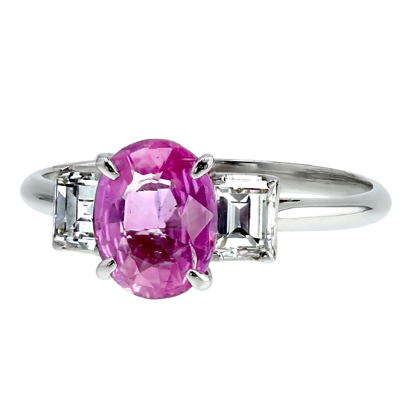 ピンクサファイア リング 1.4ct / 脇石ダイヤモンド0.55ct(Total